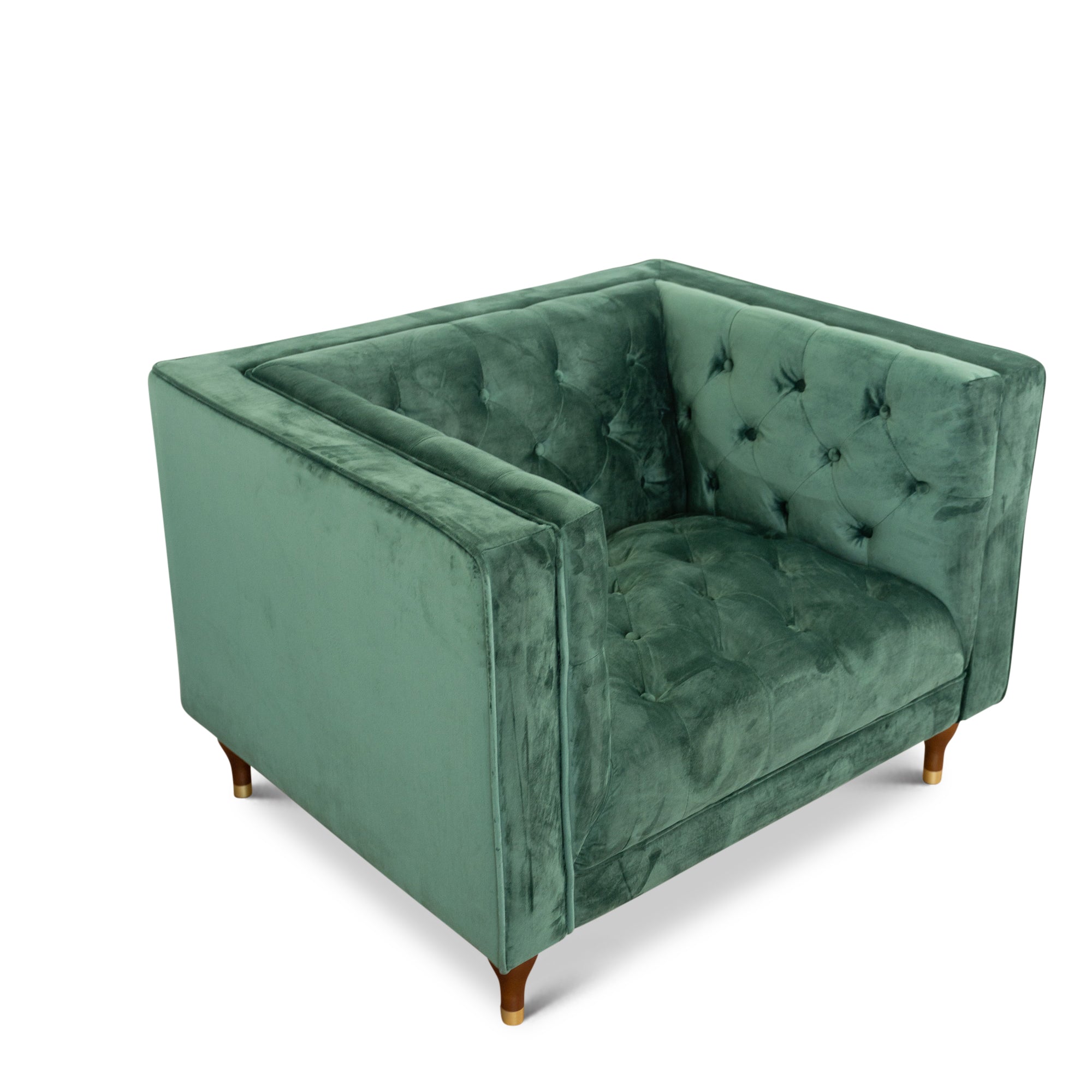 Luxury Dark Green Velvet Lounge Chair for Elegant Living Spaces