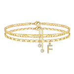 Load image into Gallery viewer, 2pc 14k Diamond Letter Initial Anklet
