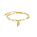 Load image into Gallery viewer, Dainty Paperclip Letter Initial Bracelet
