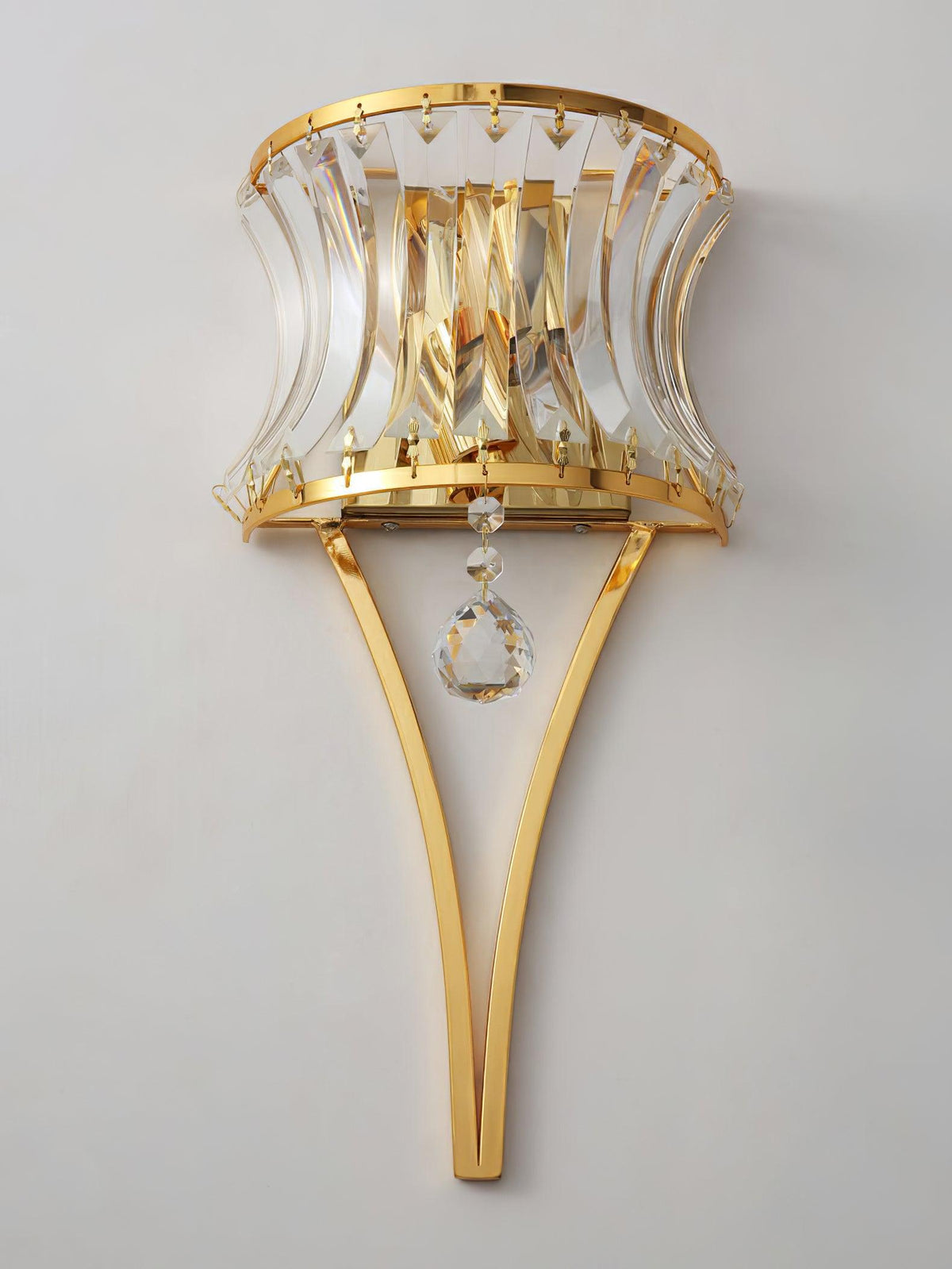 Arc Crystal Glass Contemporary Wall Sconce