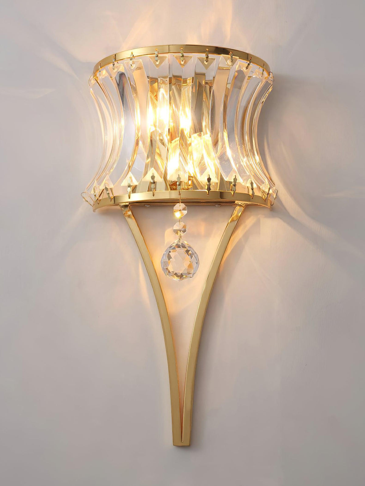Arc Crystal Glass Contemporary Wall Sconce