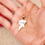 Load image into Gallery viewer, Personalized Family Heart Puzzle Necklace

