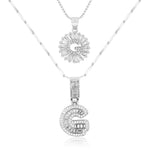 Load image into Gallery viewer, 2pc 14k Diamond Letter Initial Necklaces
