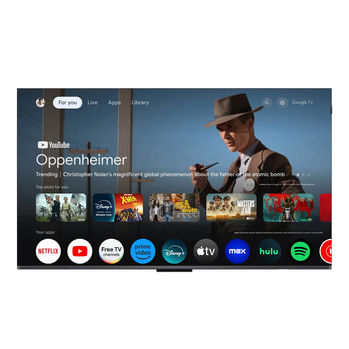 Titan Weatherproof Outdoor TV Partial Sun G-200 QLED 4K Smart TV powered by Google TV OS