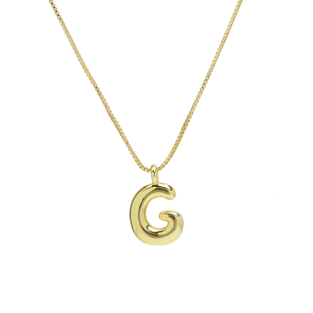 Chunky Feminine Letter Initial Necklace