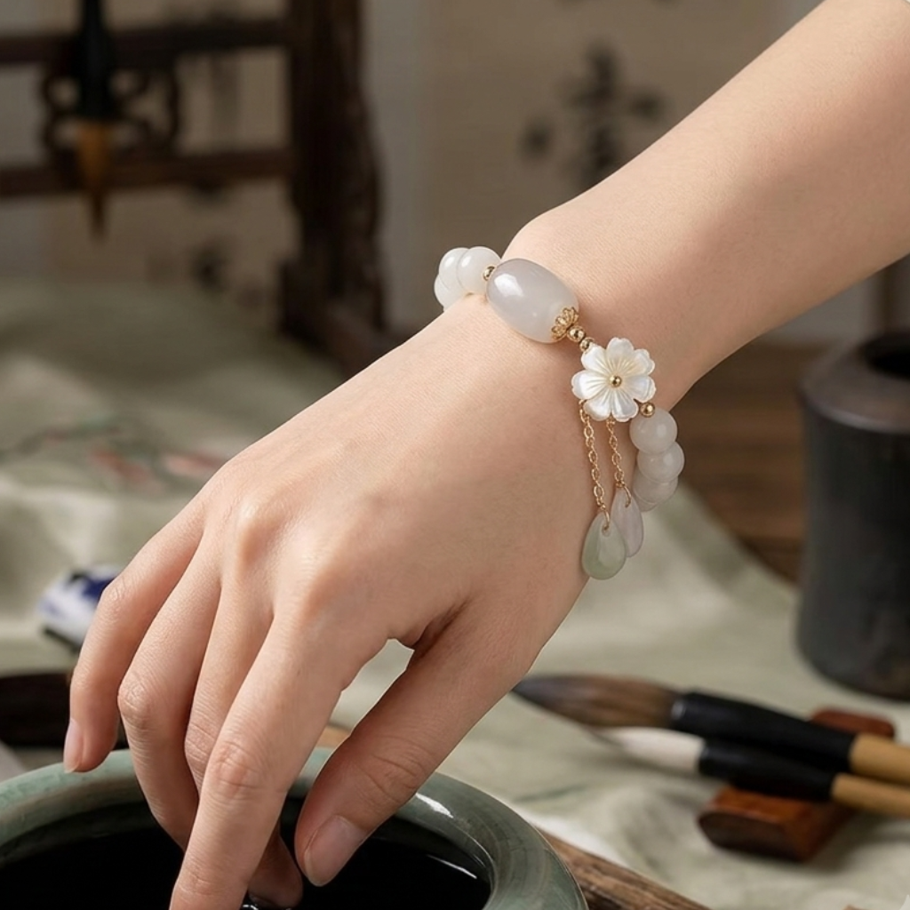 Elegant Aquamarine Charm Bracelet