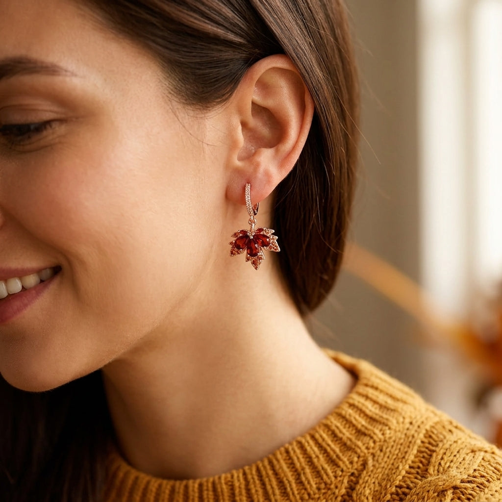 Dainty Autumn Maple Leaf Earrings