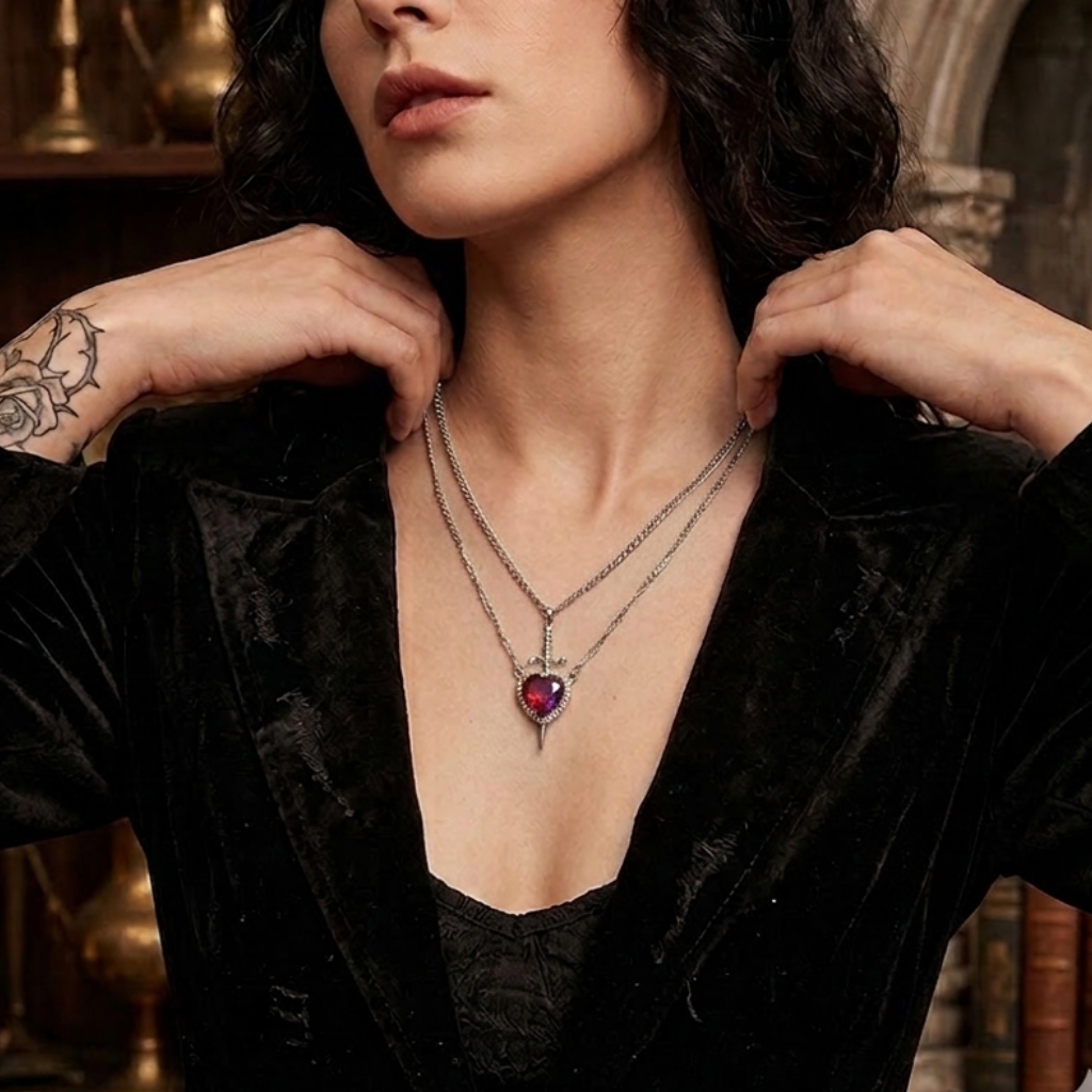 Prince & Princess Couples Necklace Set With Matching Pendant