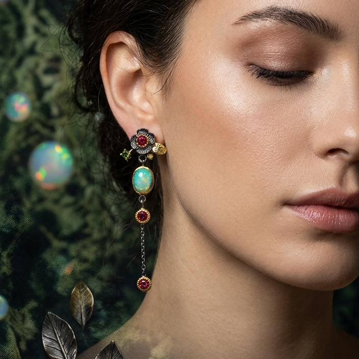 Chic Red Zirconia Boho Earrings