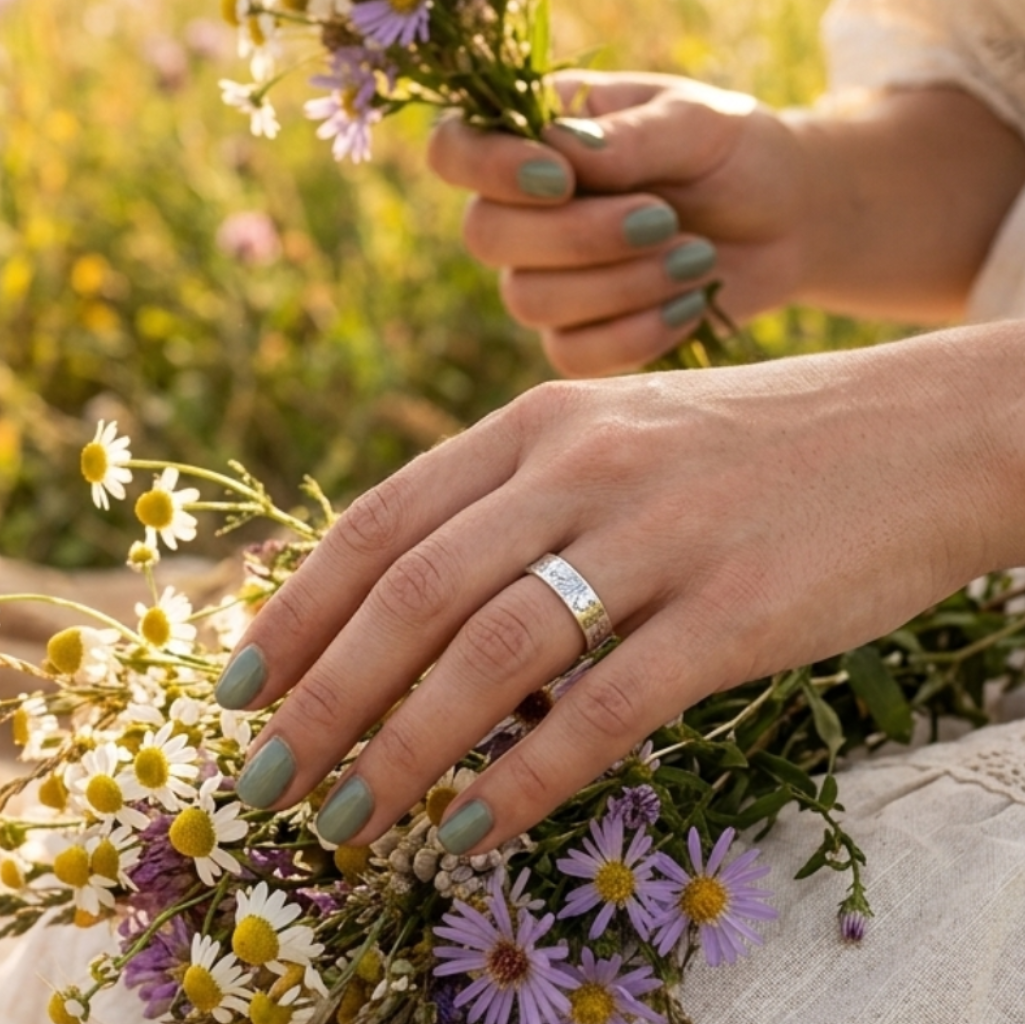 Romantic Minimalist Statement Ring in Silver