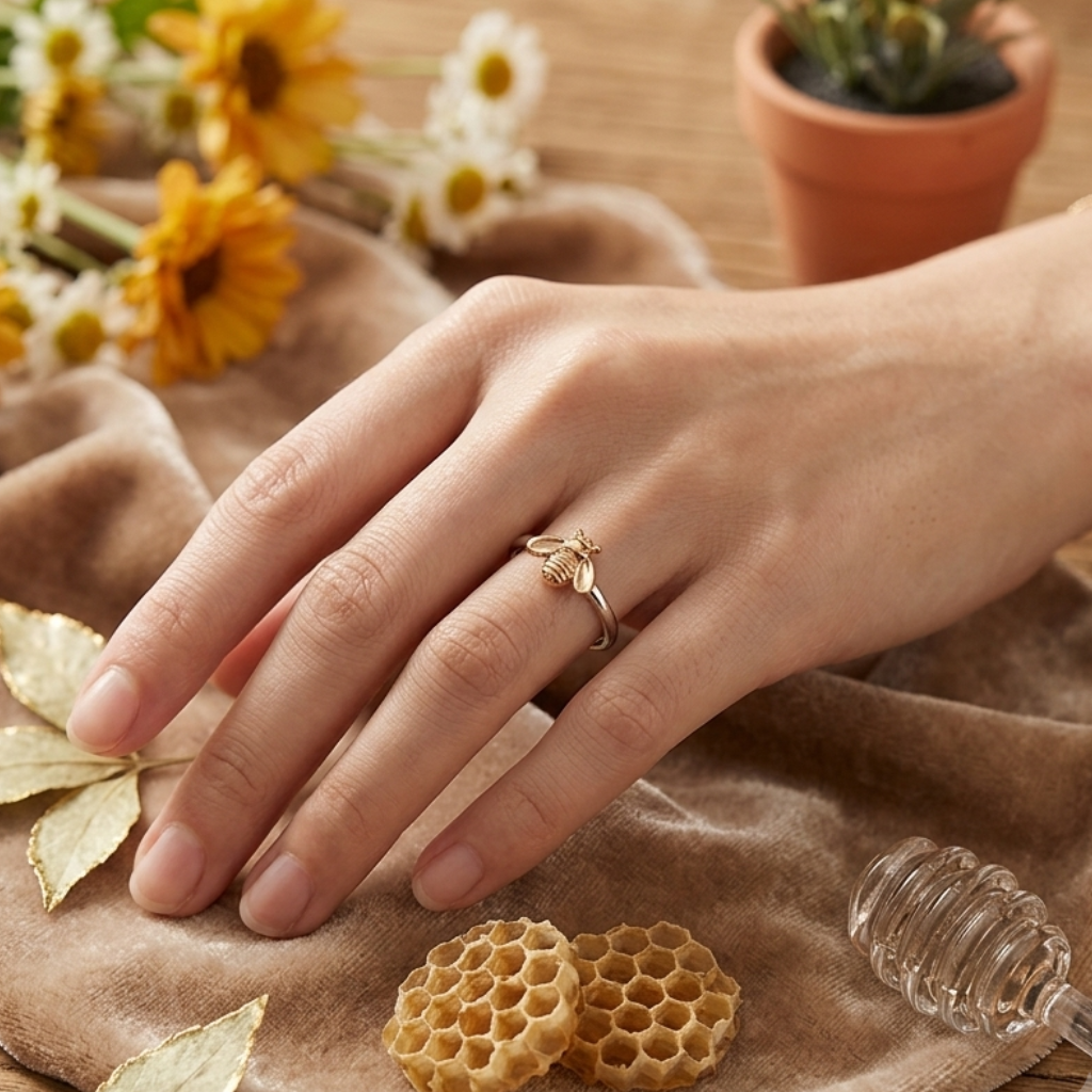 Luxurious Bee Statement Ring in Gold