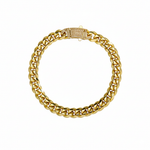 Load image into Gallery viewer, 14k Chunky Diamond Accented Clasp Cuban Link Bracelet

