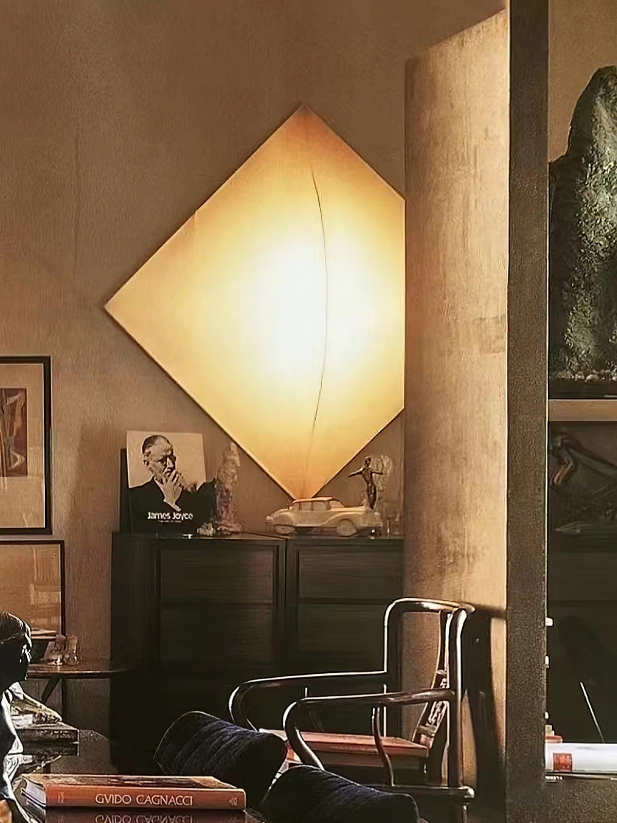 Square Contemporary Fabric Wrapped Wall Sconce