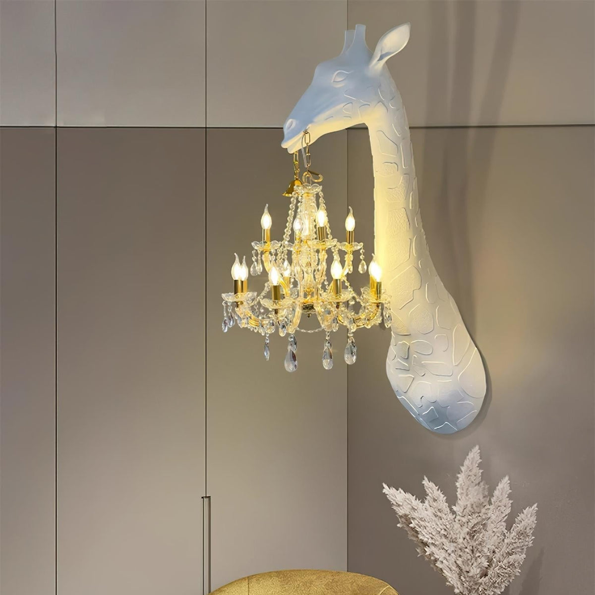 Giraffe Silhouette Crystal Glass Wall Lamp