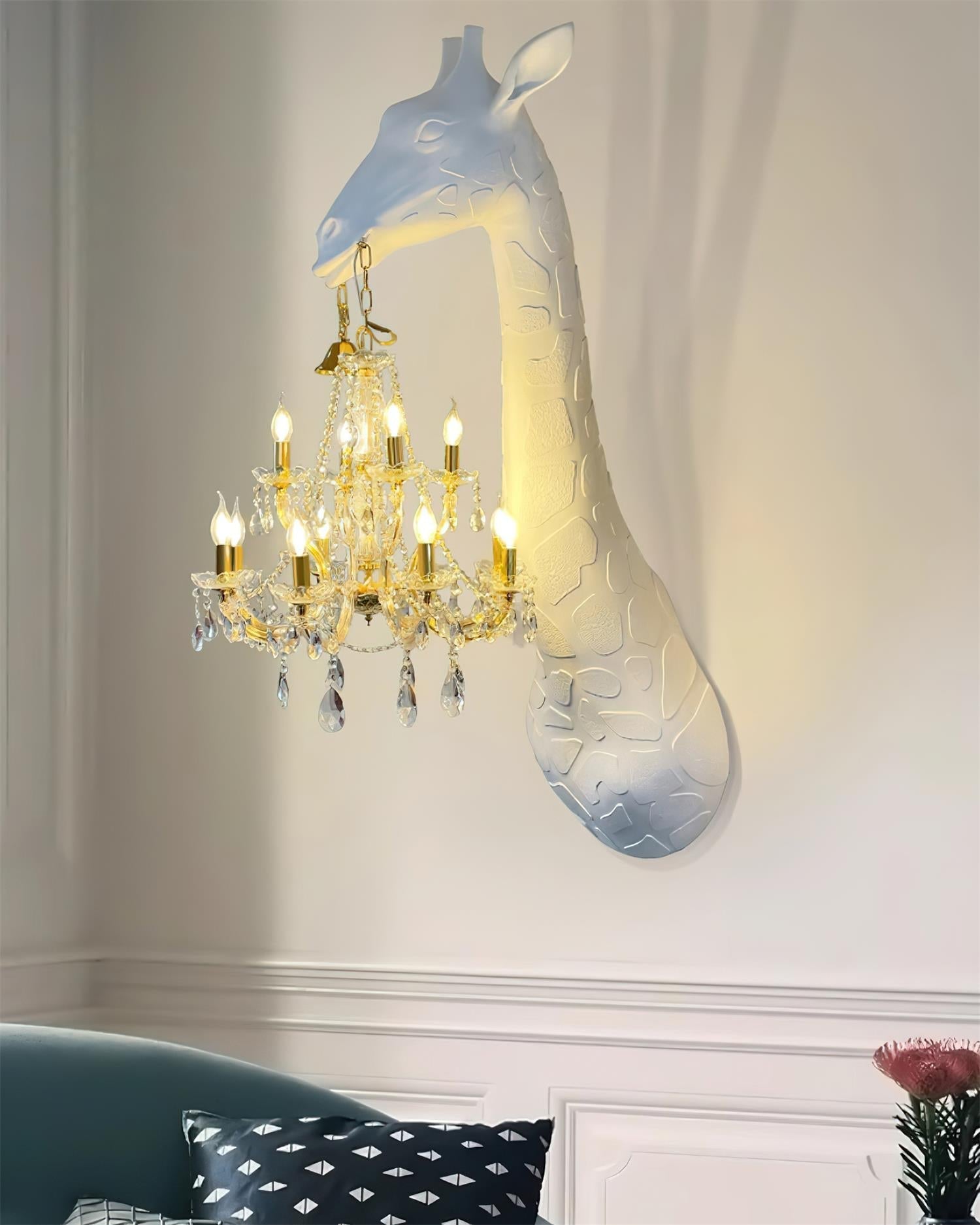 Giraffe Silhouette Crystal Glass Wall Lamp