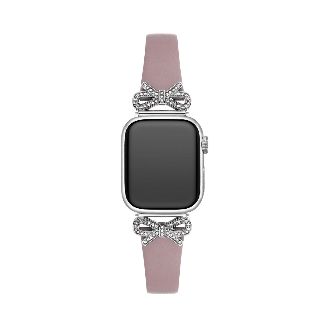 Sleek Leather Crystal Apple Watch Bands for Women