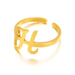 Load image into Gallery viewer, Adjustable Italic Cursive Letter Initial Ring
