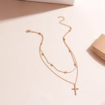 Load image into Gallery viewer, Dainty Layered Choker and Cross Necklace
