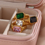Load image into Gallery viewer, Chunky Cross Striped Baguette Diamond Ring
