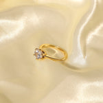 Load image into Gallery viewer, Adjustable Classic 6 Prong Dainty Diamond Ring
