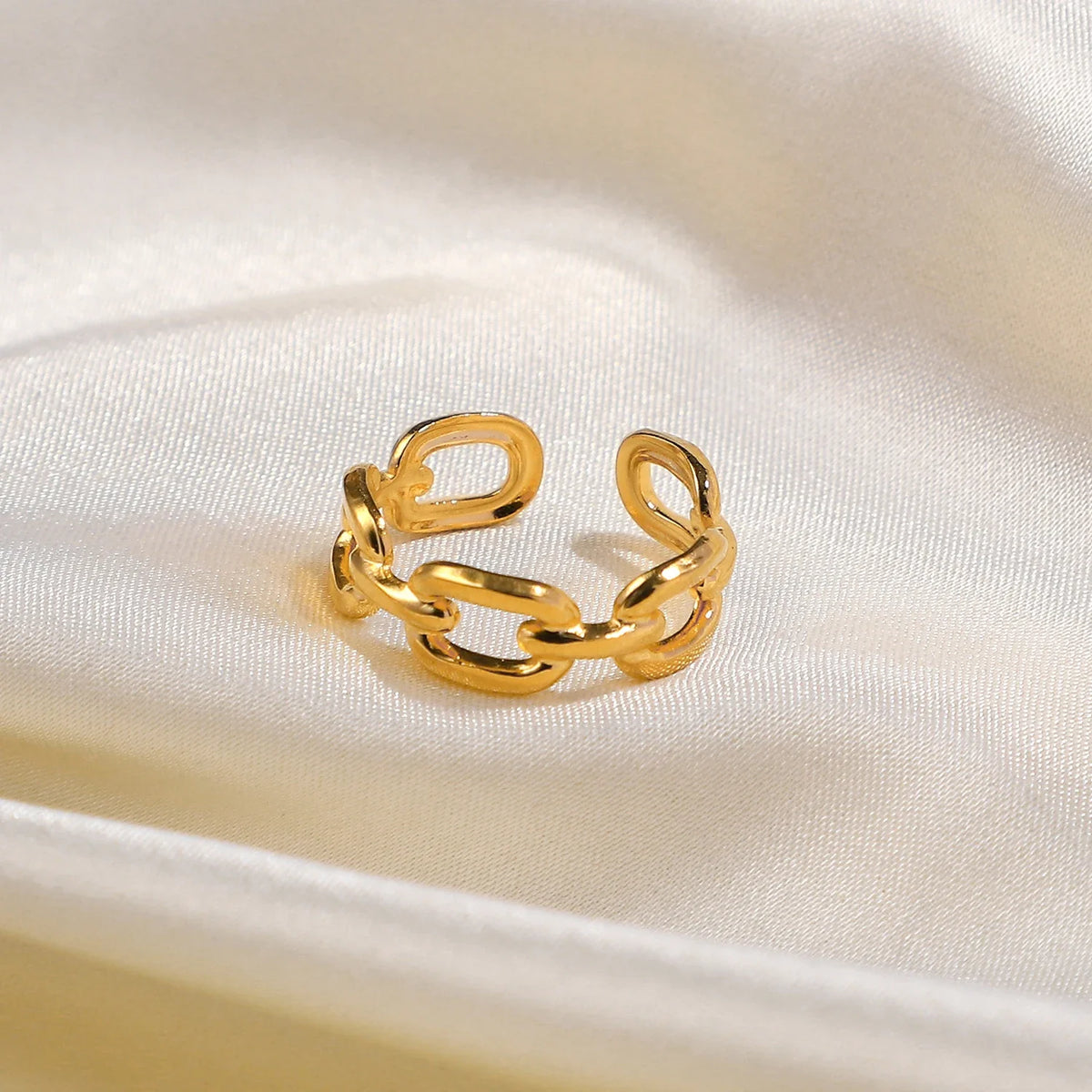 18k adjustable elegant chain linked ring