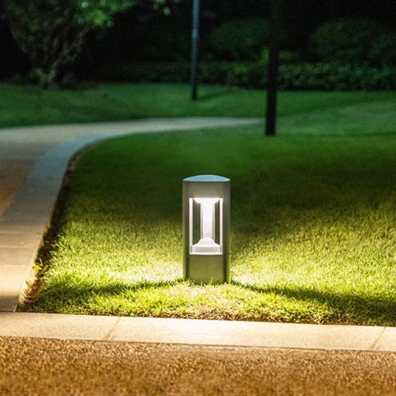 Black Modern Outdoor LED Bollard Light