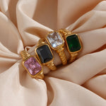Load image into Gallery viewer, Chunky Cross Striped Baguette Diamond Ring
