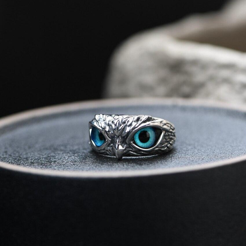 Dainty Opal Owl Ring in Silver