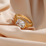 Load image into Gallery viewer, Chunky Cross Striped Baguette Diamond Ring
