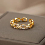 Load image into Gallery viewer, Adjustable Diamond Chain Link Ring
