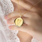 Load image into Gallery viewer, Personalized Baby Name, Footprint, Birthstone Necklace
