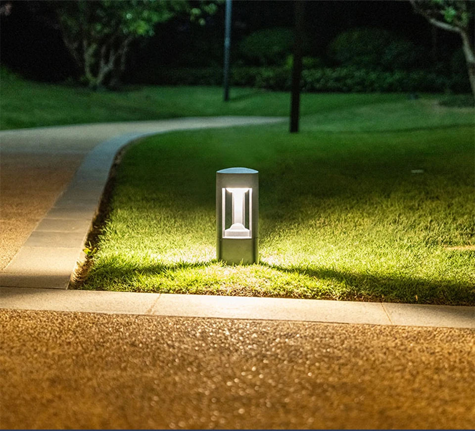 Black Modern Outdoor LED Bollard Light