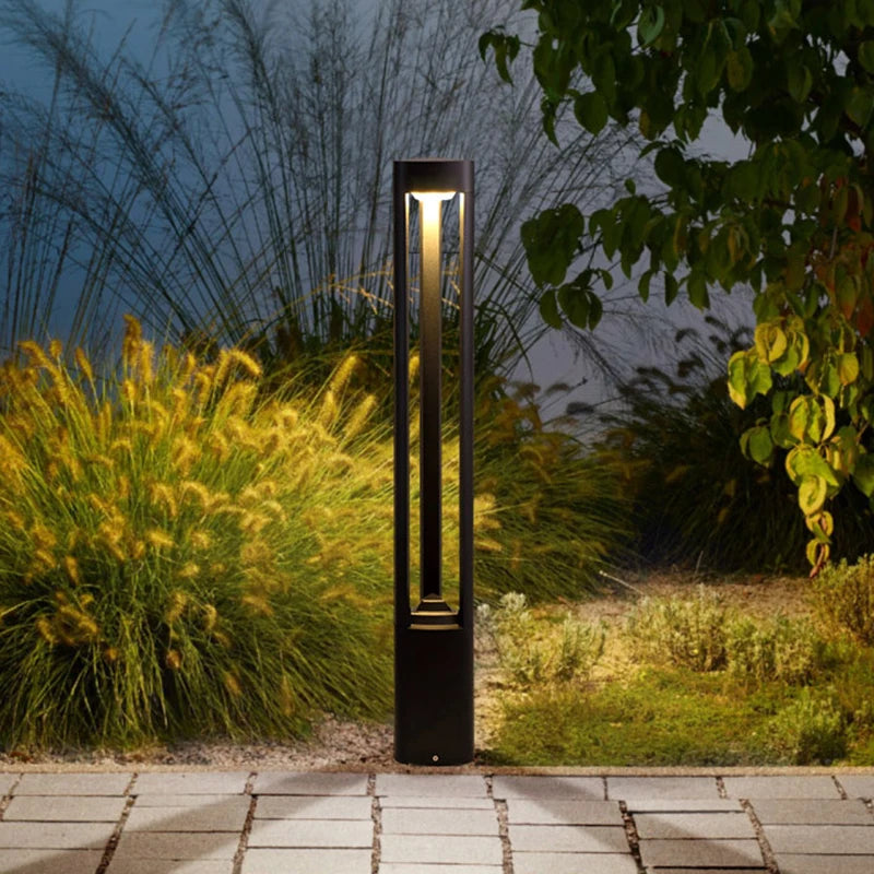 Black Modern Outdoor LED Bollard Light