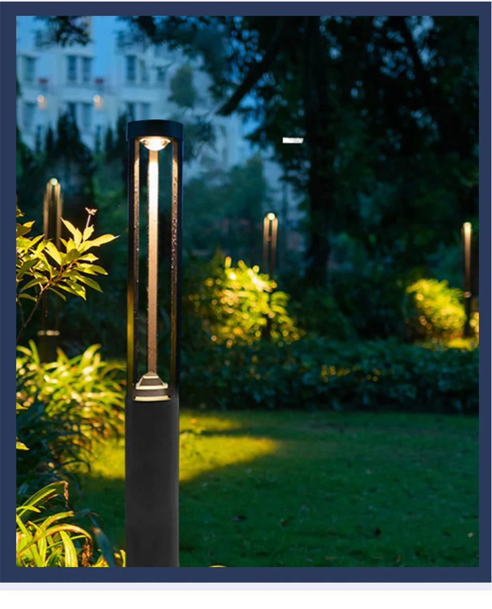 Black Modern Outdoor LED Bollard Light