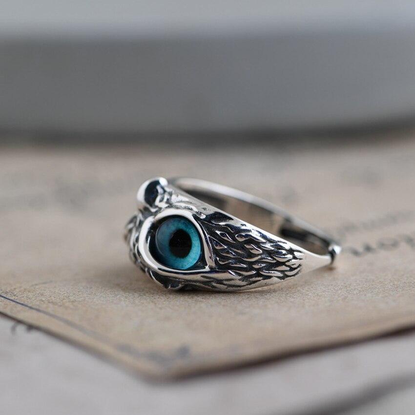 Dainty Opal Owl Ring in Silver