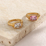 Load image into Gallery viewer, Chunky Cross Striped Baguette Diamond Ring
