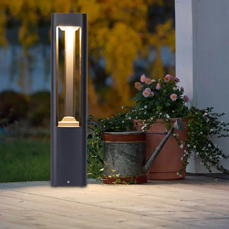 Black Modern Outdoor LED Bollard Light