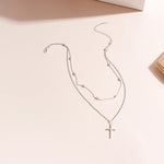 Load image into Gallery viewer, Dainty Layered Choker and Cross Necklace
