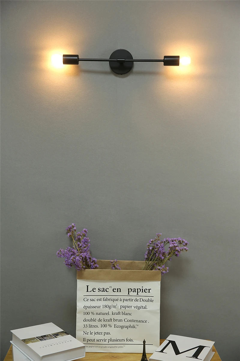 Iron Frame Double Head Indoor Wall Light Fixture