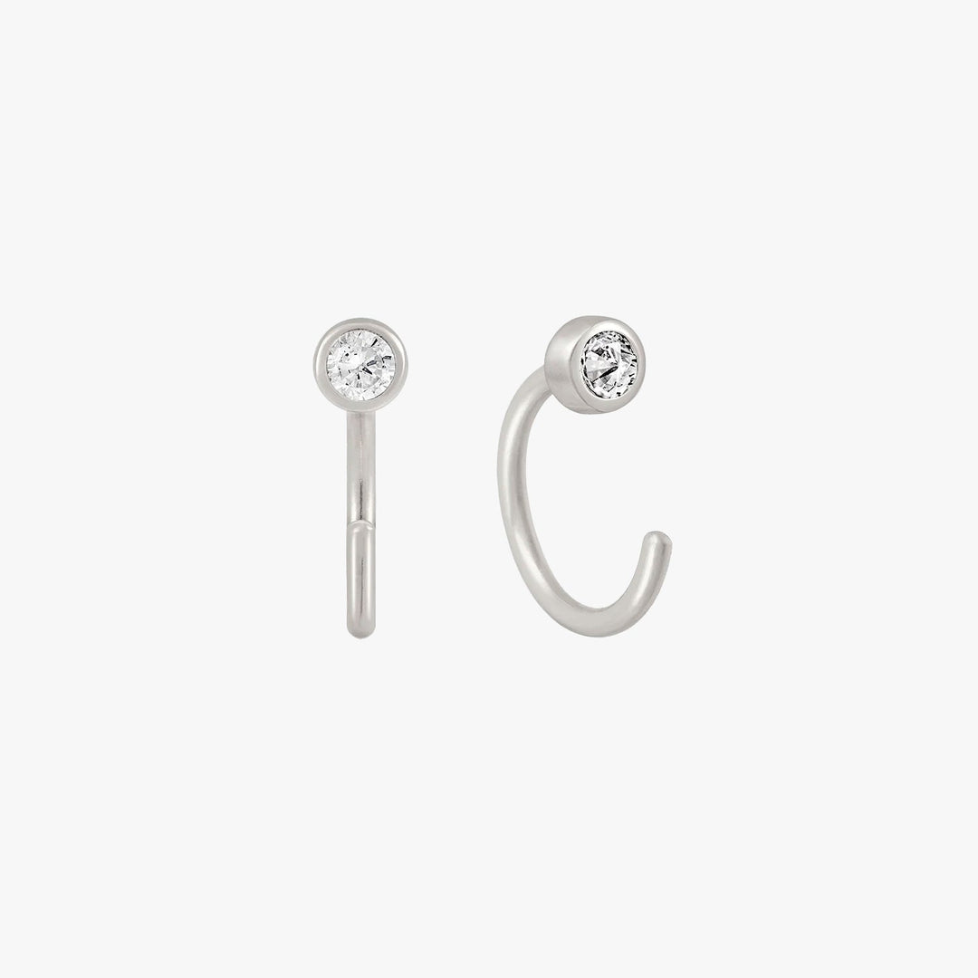 Paloma Mini Bezel Huggie Earrings