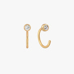 Load image into Gallery viewer, Paloma Mini Bezel Huggie Earrings
