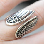 Load image into Gallery viewer, Vintage-Style Angel Wing Ring in Sterling Silver
