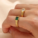 Load image into Gallery viewer, Cross Striped Baguette Diamond Ring
