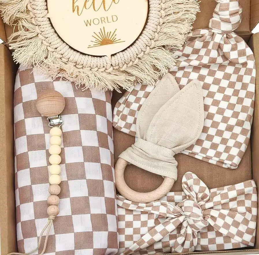 7-Piece Organic Earth Tone Baby Gift Set