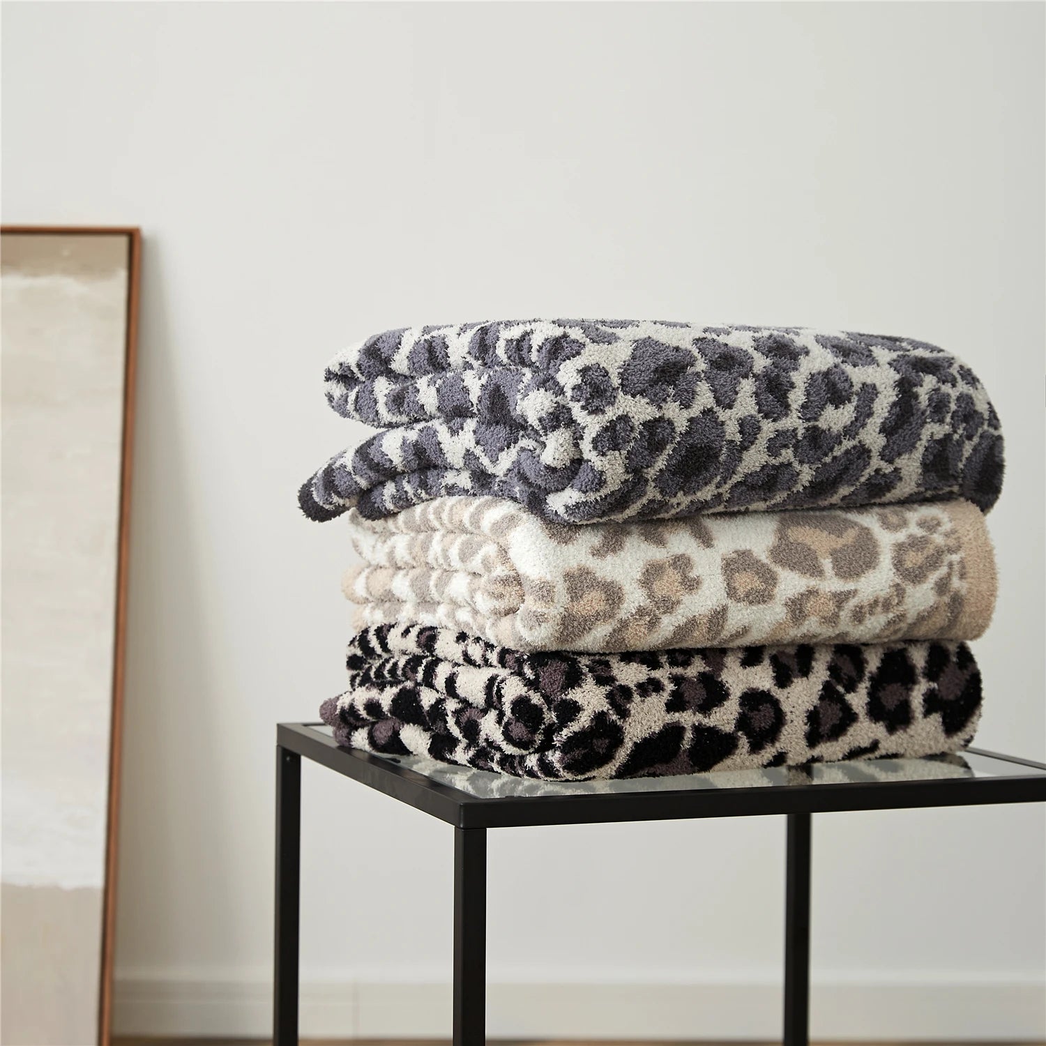 Jacquard Leopard Knitted Plaid - Thick Throw Blanket