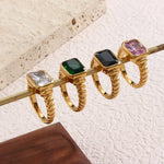 Load image into Gallery viewer, Chunky Cross Striped Baguette Diamond Ring
