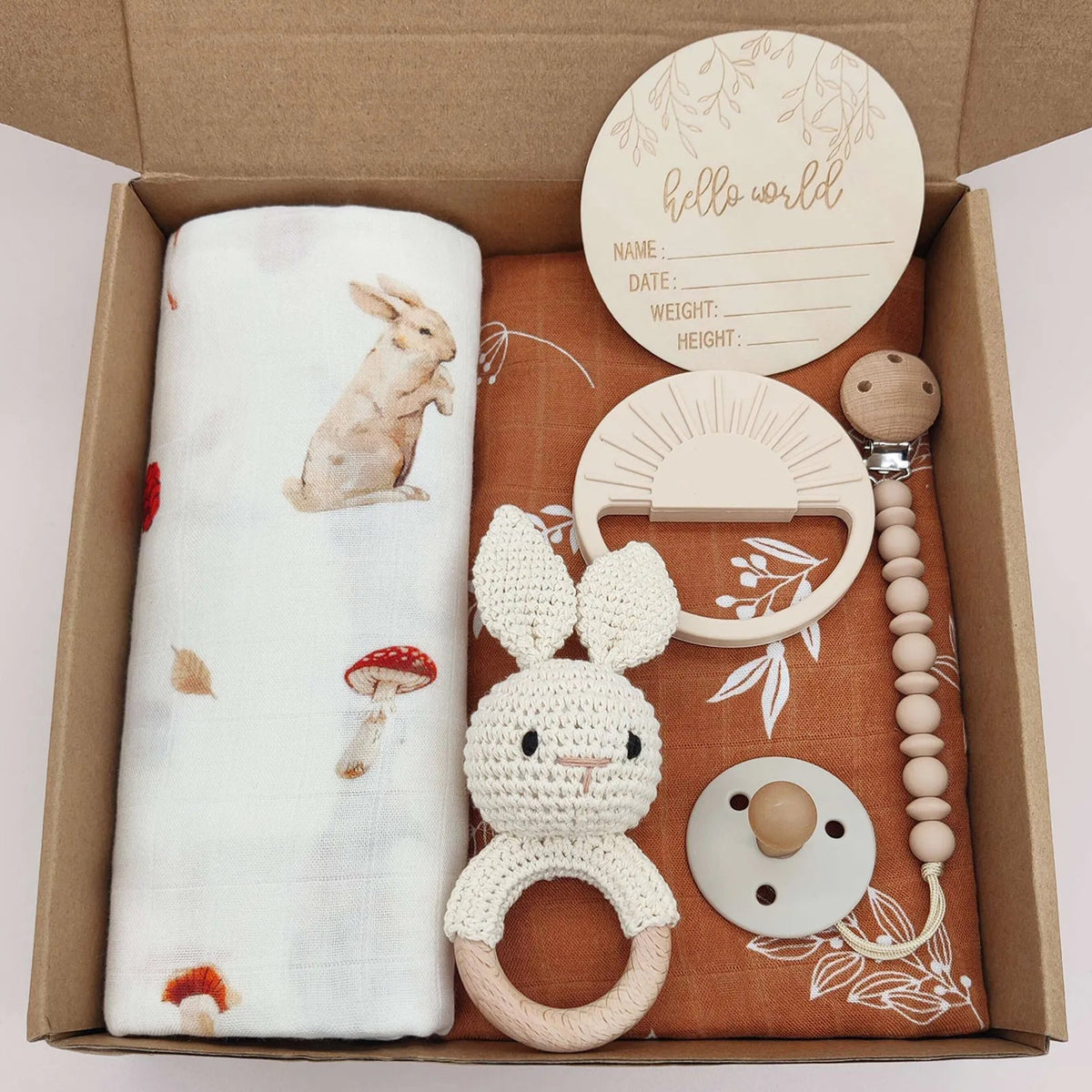 6-Piece Organic Bunny Baby Gift Set