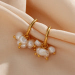 Load image into Gallery viewer, 18k Dainty Pearl Droplet Dangle Earrings
