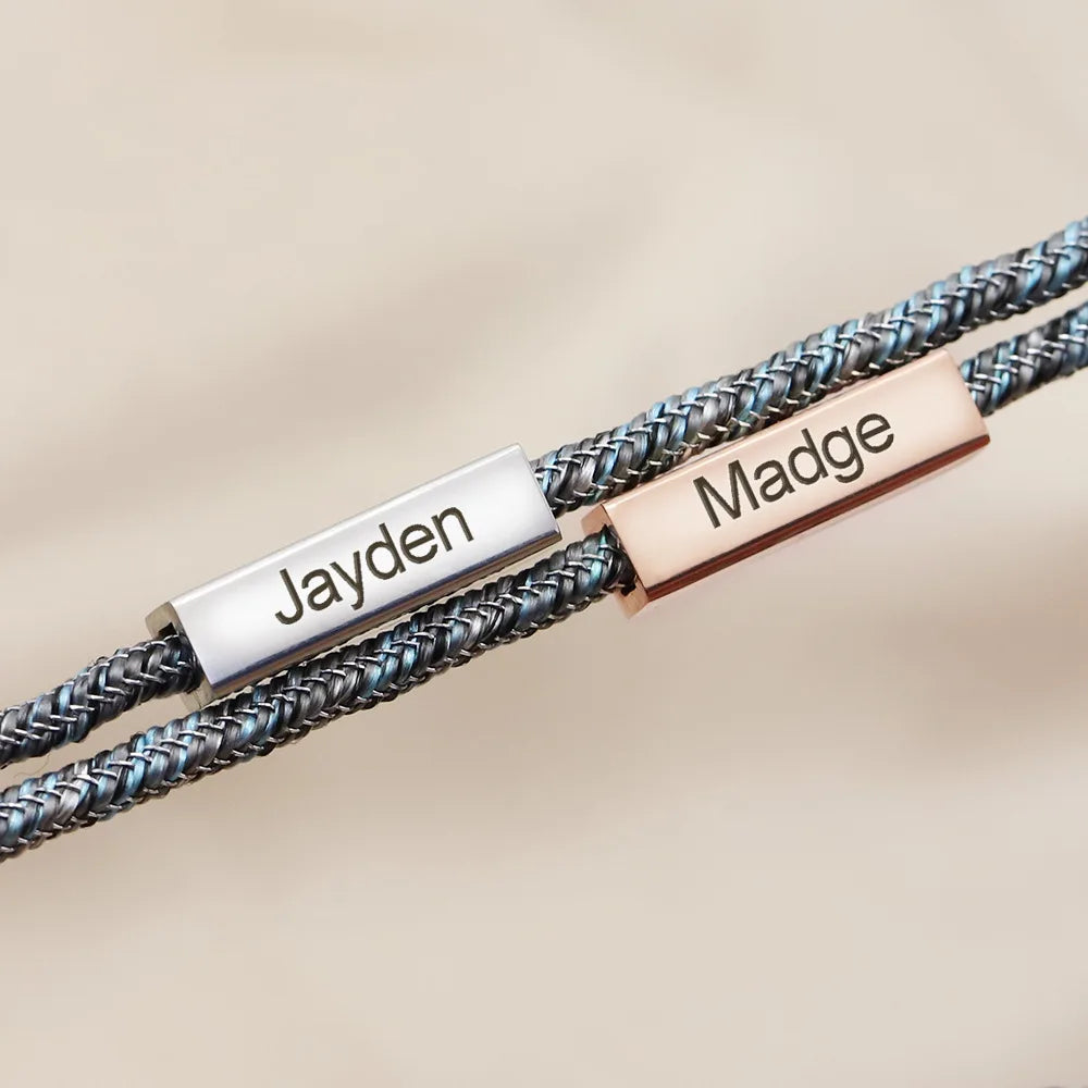 Custom Entwined Rope Magnetic Bracelet