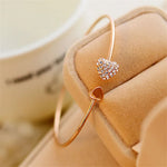Load image into Gallery viewer, Dainty Double Heart Bangle Bracelet
